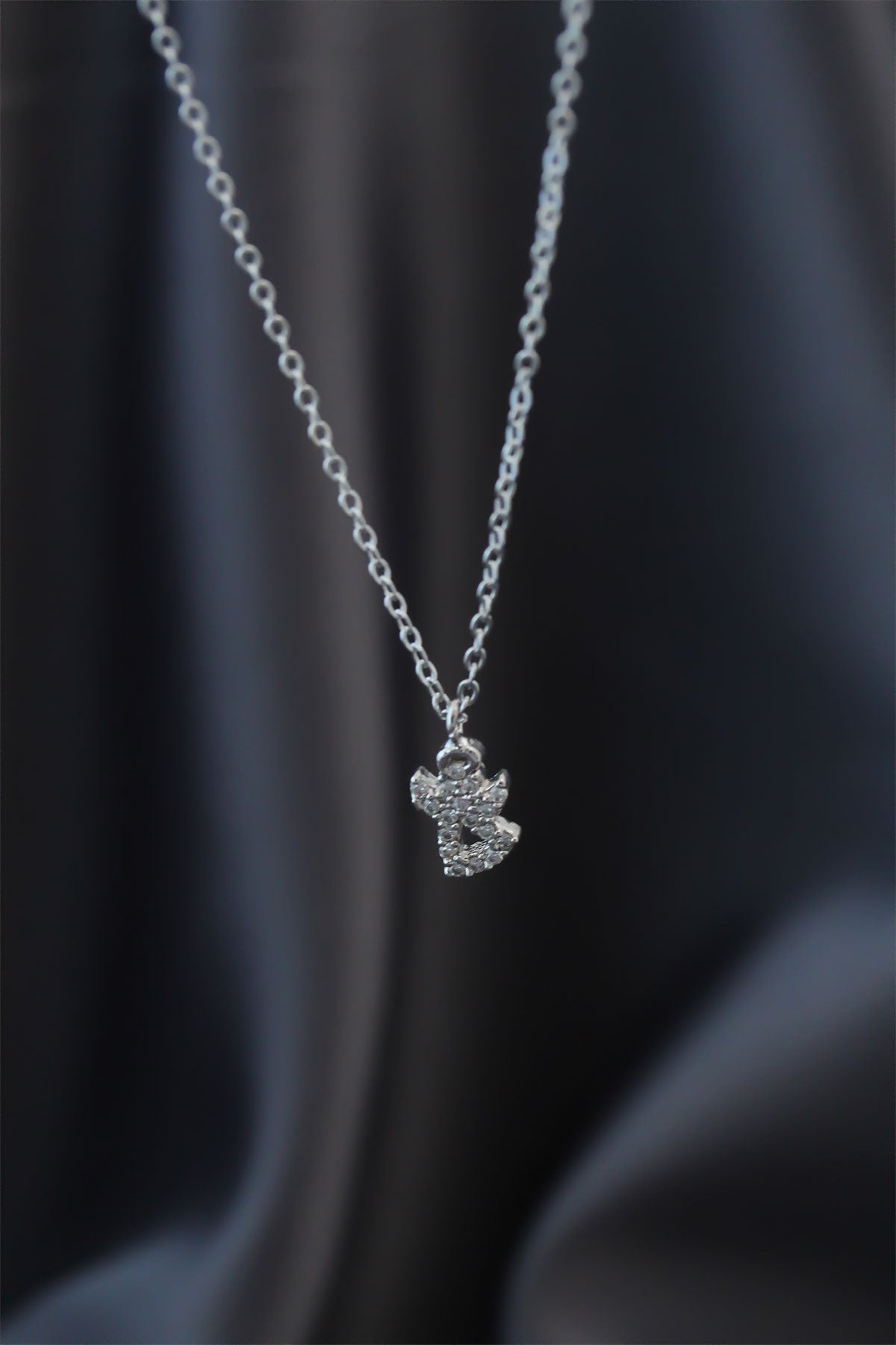Minimal Melek Silver Renk Zirkon Taşlı Kadın Kolye